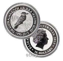 2015 P 30 $ AUD Australie Kookaburra 25e anniversaire 1 Kilo. Argent.999