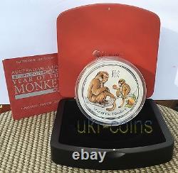 2016 Australie 1 Kilo 30 $ Année Du Monkey Lunar II Silver Coin Gemstone Eye