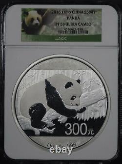2016 Chine 300 Yuan Panda en argent 1 kilo NGC PF-69 Ultra Cameo