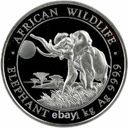 2016 Somalie 2000 Shillings African Wildlife Elephant Kilo. 999 Pièce D'argent