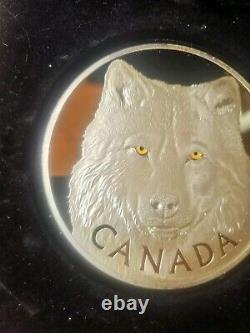 2017 AUX YEUX DU LOUP DE LA FORÊT Pièce de monnaie en argent de 1 kilo Preuve de 250 $ Canada RCM #76