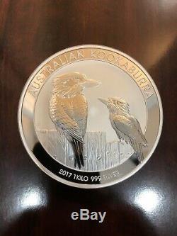 2017 Australie 1 Kilo D'argent Kookaburra Bu (rares!) Perth Mint Capsule
