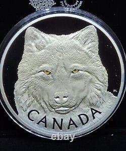 2017 Canada 1 Kilo Dans Les Yeux du Loup de Bois Argent Pièce Seulement 400 Fabriqués RCM