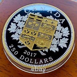 2017 Canada 250 Dollar Argent Kilo Commémorant la Première Pièce d'Or Canadienne.