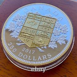 2017 Canada 250 Dollar Argent Kilo Commémorant la Première Pièce d'Or Canadienne.
