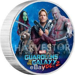 2017 Gardiens De La Galaxie Marvel 1 Kilo Silver Coin Pleine Couleur Seulement 50