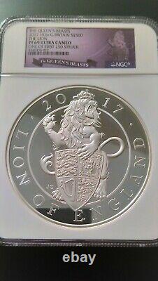 2017 Queen’s Beasts The Lion 1 Kilo Silver Proof Coin Ngc Pf69 Ultra Cameo 500 Euros