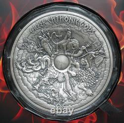 2017 Samoa Dieux Chtoniques Grecs 1 Kg. 999 Argent 25 $ Finition Antique (kilo)