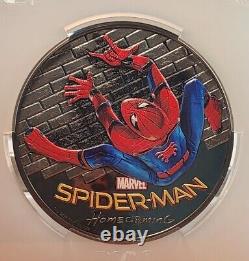 2017 Spider-Man Homecoming 1 Kilo. 999 Pièce en argent colorisée PCGS PR69DCAM FDI