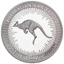 2017-p Australie 1 Kilo Argent Kangourou Proof $ 30 Coin En Ogp Sku48294
