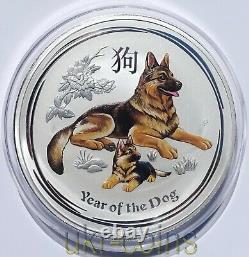 2018 Australie $30 Lunar II Année du Chien 1 Kilo Kg Pièce en Argent Colorée Non Circulée