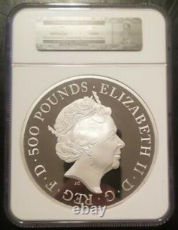 2018 Grande-bretagne £500 Queen's Beast Dragon 1 Kilo Silver Coin Ngc Pf69 Uc Rare