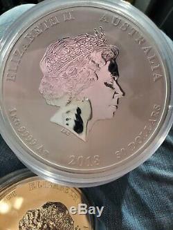 2018 Lunar Australie Année Du Chien 1 Kilo Argent $ 30 Coin Avec La Boîte