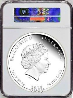 2019 Australie Année Lunaire Du Pig 1 Kilo Proof Argent 30 $ Pièce Ngc Pf 69