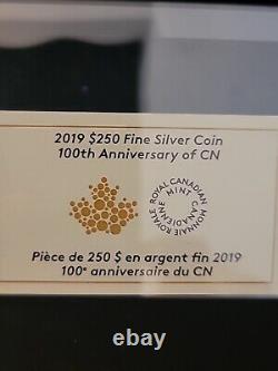 2019 Canada 250 Dollars Argent 100e anniversaire du CN avec Kilo OGP