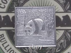 2019 China Argent 1 Kilo Cube 150e Anniversaire DE LA DECOUVERTE des PANDAS (32.15oz)