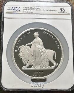 2019 Una et le Lion 2-Kilo Argent Proof Grande-Bretagne NGC 1er Release PF70 NGC