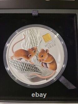 2020 Australie 1 Kilo Silver Lunar Mouse Bu (gold Privy)