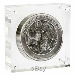2020 Australie 2 Kilo Kookaburra 60 $ Antiqued High Relief Argent Monnaie 200 Made
