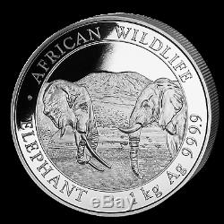 2020 Somalie 1 Kilo D'argent Elephant Sku # 197579