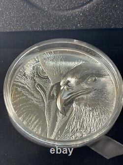 2021 1 Kilo. 999 Pièce d'argent fin Mongolie Majestic Eagle #05/99 Tirage limité