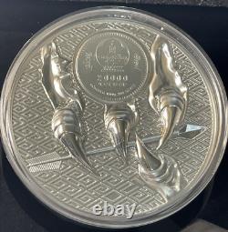 2021 1 Kilo. 999 Pièce d'argent fin Mongolie Majestic Eagle #05/99 Tirage limité