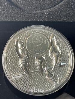 2021 1 Kilo. 999 Pièce d'argent fin Mongolie Majestic Eagle #05/99 Tirage limité