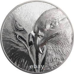 2021 1 Kilo Proof Mongolia Silver Majestic Eagle Coin Mintage De 99