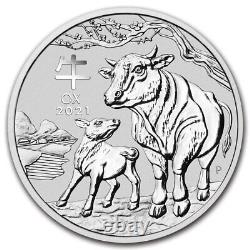 2021 Australie 1 kilo Argent Lunar Ox BE (Série III)