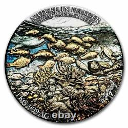 2021 Bénin Nature En Danger Grande Barrière Reef 1 Kilo Argent Pièce 99 Fabriqué