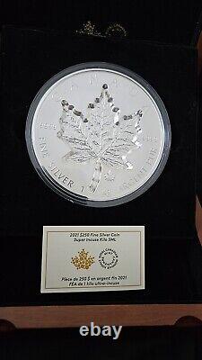 2021 Canada 250 $ Super Incuse 1 Kilo Feuille d'érable en argent KG Pièce de monnaie