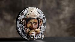 2021 Cook Island Firefighter Kilo Edition Black Proof Silver Coin