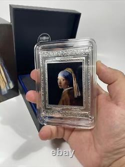 2021 France Vermeer 250 Coin Girl Avec Boucle D'oreille Perle 1/2 Kilo D'argent Série 004