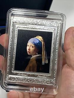 2021 France Vermeer 250 Coin Girl Avec Boucle D'oreille Perle 1/2 Kilo D'argent Série 004