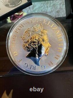 2021 Grande-bretagne 1 Kilo Silver Queen's Beasts Coin Bu In Original Box