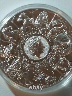 2021 Grande-bretagne Kilo Silver Queen's Beasts Collector Pièce Voir Les Pics De Coin