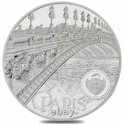 2021 Palau 1 Kilo Proof Argent Tiffany Art Metropolis Paris Coin. 999 Amende