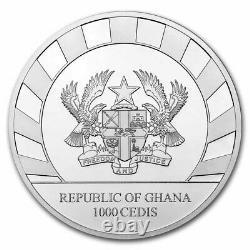 2021 République Du Ghana 1 Kilo Argent Auroches Bu Sku#236347