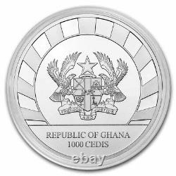 2021 République Du Ghana 1 Kilo Argent Auroches Bu Sku#236347