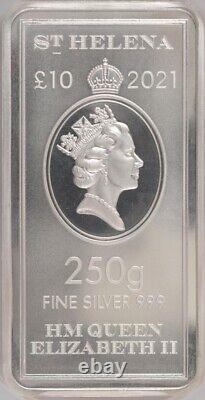 2021 Sainte-hélène £10 East India Company (250g D'argent) (1/4 De Kilo) Ngc Ms69