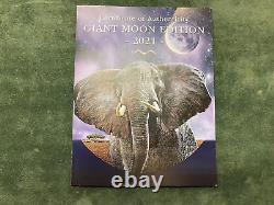 2021 Somalie 1 Kilo Éléphant Argent (lune Giante) #18 De 100 Minted