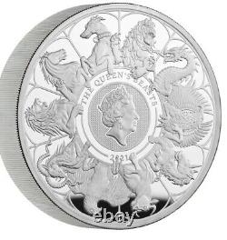 2021 The Queen's Beasts Completer Uk 1kg Silver Proof Coin. Un Kilogramme 1 Kilogramme