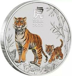 2022 1 Kilo Argent 30 $ Australie LUNAR YEAR OF THE TIGER Série III Pièce Colorée