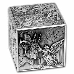 2022 Gibraltar 1 KG Argent Pièces De Bullion Les Plus Célèbres Cube Antique Withbox & Coa