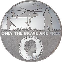 2022 Îles Cook Real Heroes Special Forces 1 Kilo Black Proof Silver Coin