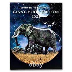 2022 Somalie 1 kilo Éléphant en argent (Géant Lune) Référence SKU#245063