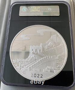 2022z Médaille De Monnaie D'argent De Chine (1 Kilo) Licorne Noire High Relief Pf-70 Uc Ngc