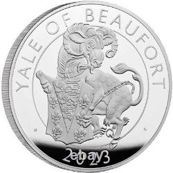 2023 1 Kilo Preuve Britannique en Argent Tudor Beasts Yale de Beaufort Pièce (Boîte, CoA)