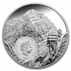 2023 Îles Cook 1 kilo d'argent preuve Mt. Everest Première ascension Réf. SKU#279596
