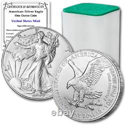 2023 Lot de (10) Pièces de monnaie en argent pur American Eagle d'1 once non circulées